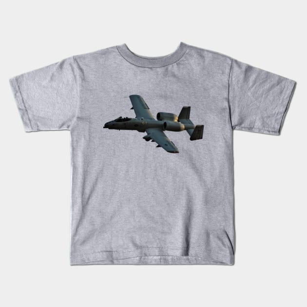 A-10 Warthog no background Kids T-Shirt by acefox1